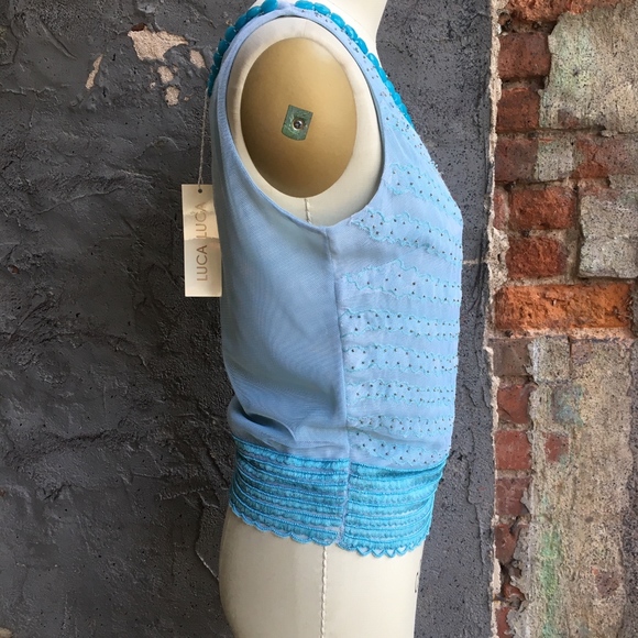 LUCA LUCA EMBELLISHED BEADED MESH TOP - Picture 8 of 8